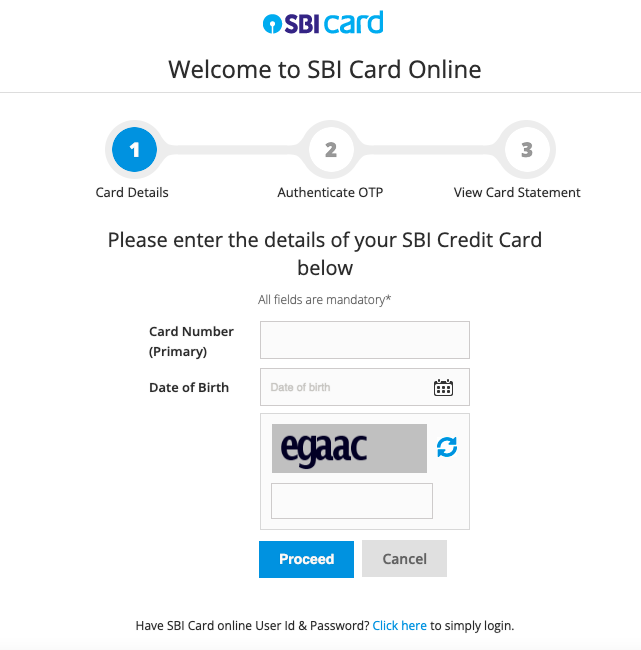 Check SBI Credit Card Statement