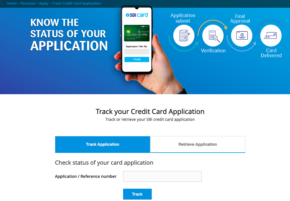 SBI Bank Credit Card Application Status